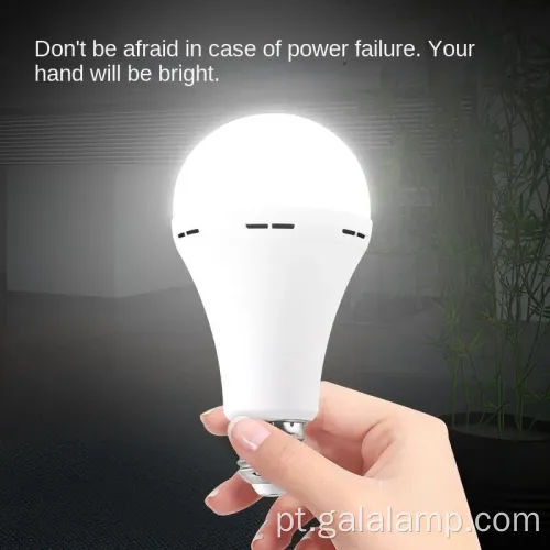 Lâmpada de emergência com bateria recarregável